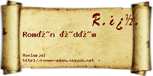 Román Ádám névjegykártya