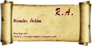 Román Ádám névjegykártya